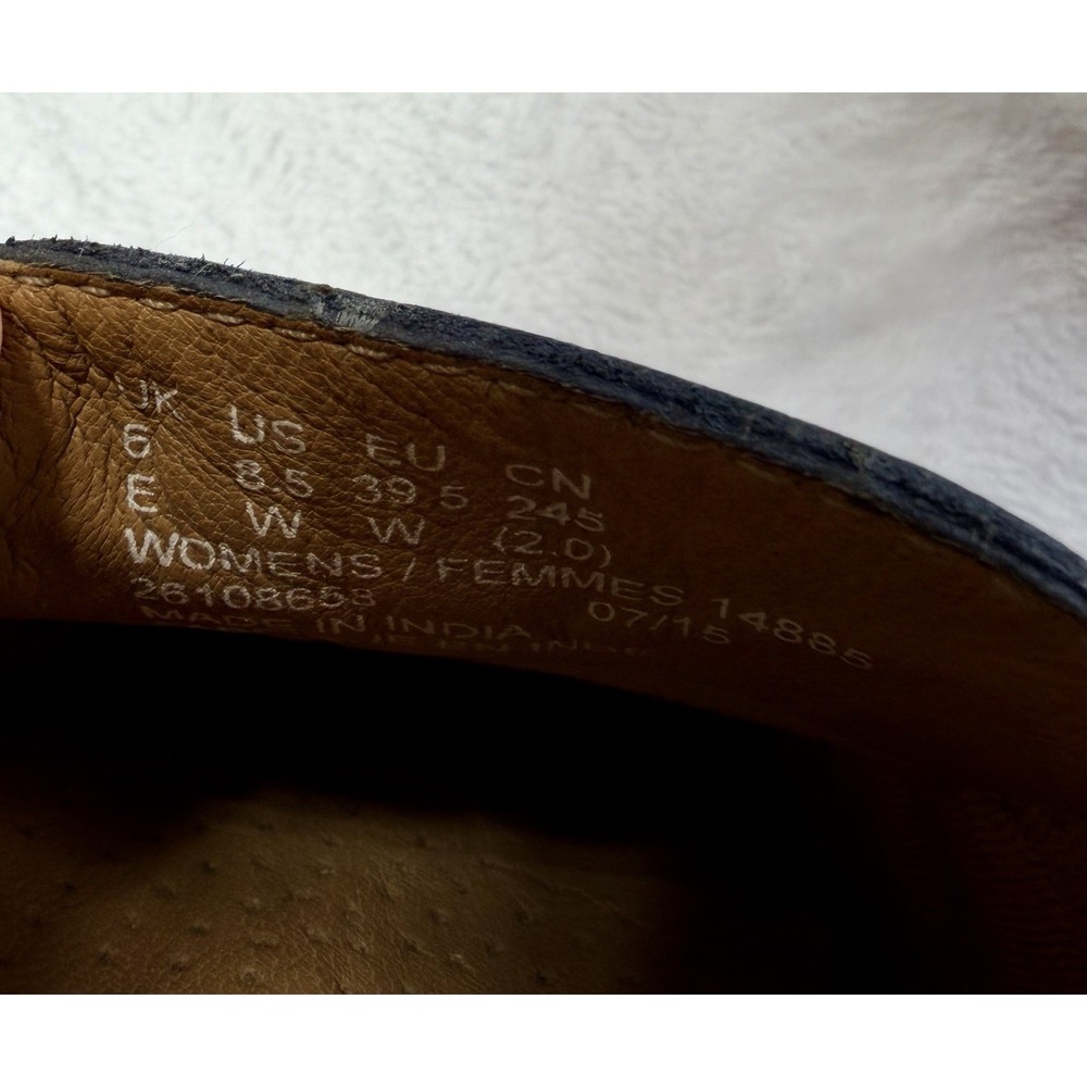 Clarks Artisan Dunbar Racer Navy Blue Leather Driving Loafers 8.5 Wide‎ Bow VTG - Picture 8 of 8